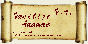 Vasilije Adamac vizit kartica
